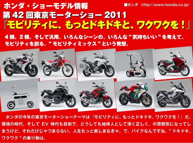 第42回東京モーターショー2011 HONDA 出展モデル