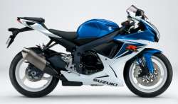 SUZUKI 2011 Model GSX-R600 Metallic Triton Blue / Glass Splash White (GLR)