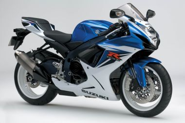 2011 GSX-R600。Metallic Triton Blue / Glass Splash White (GLR)。