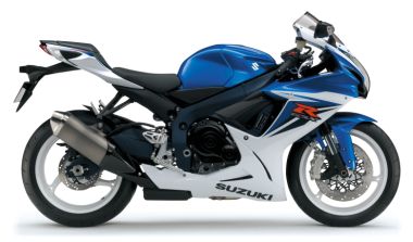 2011 GSX-R750。Metallic Triton Blue / Glass Splash White (GLR)。