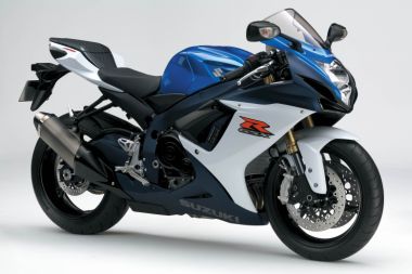 2011 GSX-R750。Metallic Triton Blue / Glass Splash White (GLR)。