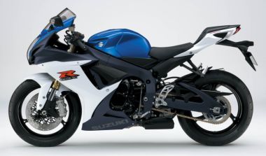 2011 GSX-R750。Metallic Triton Blue / Glass Splash White (GLR)。